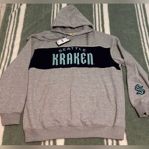 Seattle Kraken 3XL Fanatics Brand Gray, Teal and Navy Hoodie